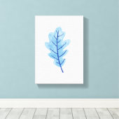 Impression sur toile étirée Belle feuille bleue (Insitu (Plancher de Bois))