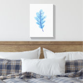 Impression sur toile étirée Belle feuille bleue (Insitu(Chambre))