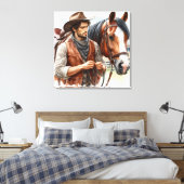 Impression sur toile étirée de cow-boy occidental  (Insitu(Chambre))