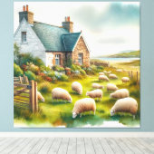 Impression sur toile étirée de ferme avec moutons (Insitu (Plancher de Bois))