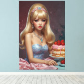 Impression sur toile étirée de gâteau d'anniversai (Insitu (Plancher de Bois))