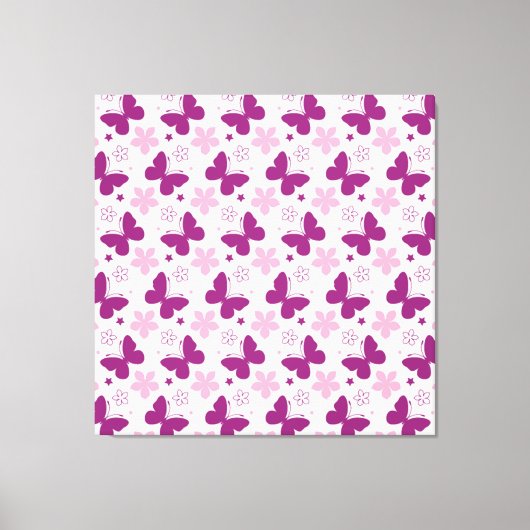 Impression sur toile étirée de papillons (Recto)