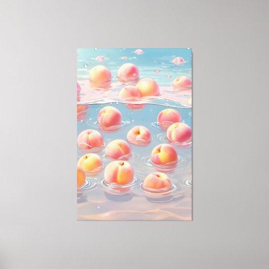 Impression sur toile étirée de pêches (Recto)