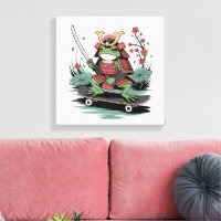 Impression sur toile étirée du guerrier samouraï g