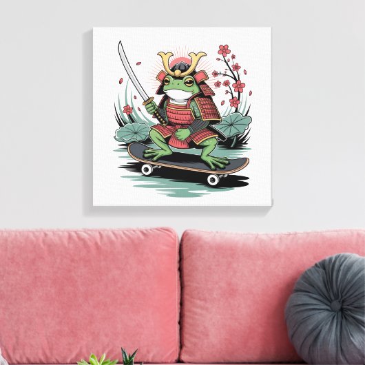 Impression sur toile étirée du guerrier samouraï g (Insitu(Salon))