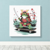 Impression sur toile étirée du guerrier samouraï g (Insitu (Plancher de Bois))