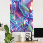 Impression sur toile étirée en liquide chrome abst (Bureau à domicile)