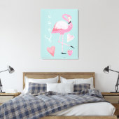 Impression sur toile étirée Flamingo Rose Amour (Insitu(Chambre))