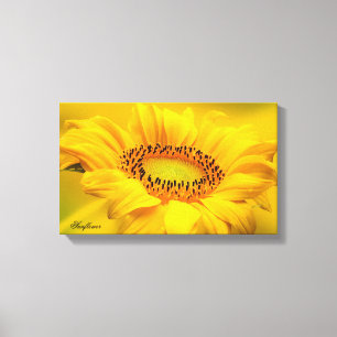 Impression sur toile étirée grand tournesol jaune