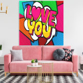 Impression sur toile étirée « LOVE YOU » (Insitu(Salon))