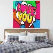 Impression sur toile étirée « LOVE YOU » (Insitu(Chambre))