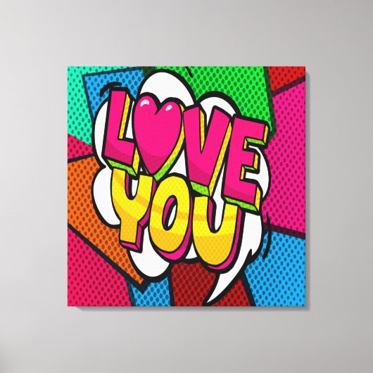 Impression sur toile étirée « LOVE YOU » (Recto)