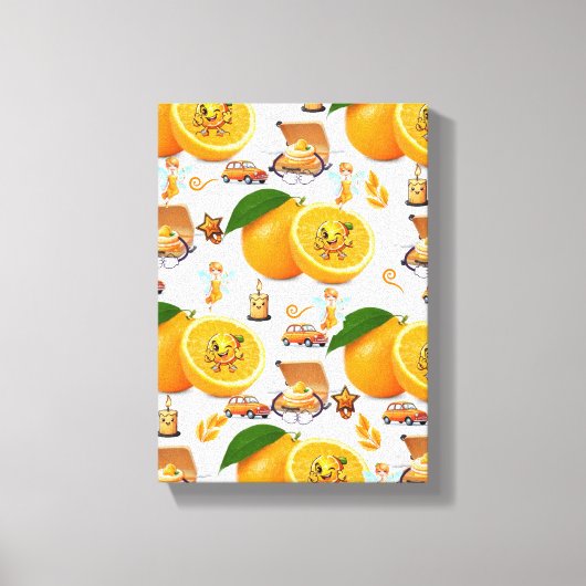 Impression sur toile étirée Oranges joyeuses  (Recto)