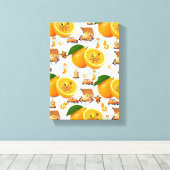 Impression sur toile étirée Oranges joyeuses  (Insitu (Plancher de Bois))