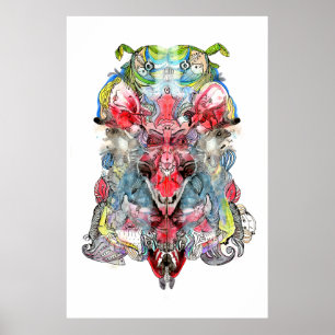 Impression sur toile étirée surréaliste de Rorscha