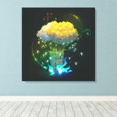 Impression sur toile étirée Vase magique avec fleu (Insitu (Plancher de Bois))