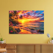 Impression sur toile Évasion au coucher du soleil  (Insitu(Salon))