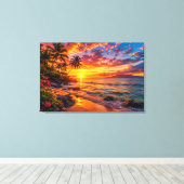 Impression sur toile Évasion au coucher du soleil  (Insitu (Plancher de Bois))