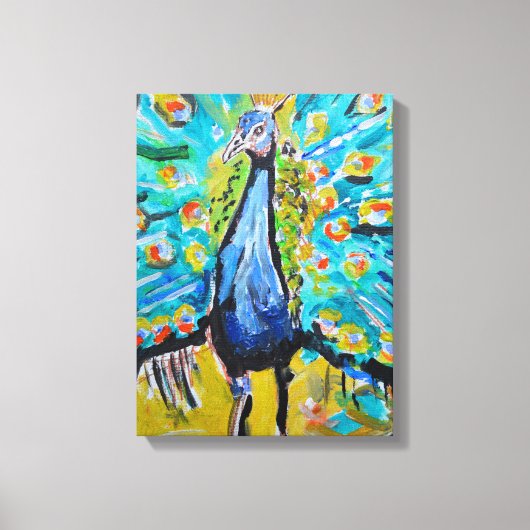 Impression sur toile expressionniste de paon sarce (Recto)