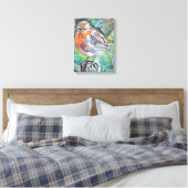 Impression sur toile expressionniste du Rouge-gorg (Insitu(Chambre))
