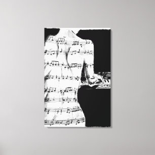 Impression sur toile Femme au piano Musique Fantai