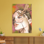 Impression sur toile Femme Cerf (Insitu(Salon))