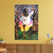 Impression sur toile Femme dans la nature (Insitu(Salon))