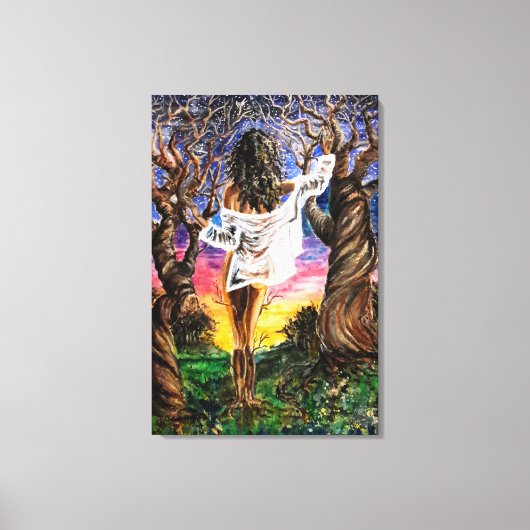 Impression sur toile Femme dans la nature (Recto)