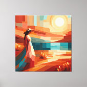 Impression sur toile Femme du désert Boho Coucher  (Recto)