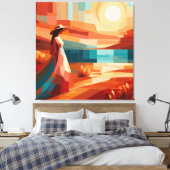 Impression sur toile Femme du désert Boho Coucher  (Insitu(Chambre))