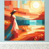 Impression sur toile Femme du désert Boho Coucher  (Insitu (Plancher de Bois))