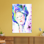 Impression sur toile Femme et Lys - Peinture (Insitu(Salon))