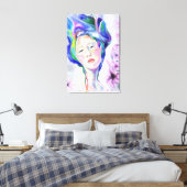 Impression sur toile Femme et Lys - Peinture (Insitu(Chambre))
