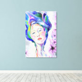Impression sur toile Femme et Lys - Peinture (Insitu (Plancher de Bois))