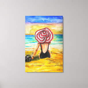Impression sur toile Femme et Mer - Art de peintur