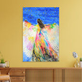 Impression sur toile Femme Oiseau (Insitu(Salon))