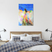 Impression sur toile Femme Oiseau (Insitu(Chambre))