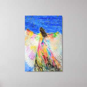 Impression sur toile Femme Oiseau
