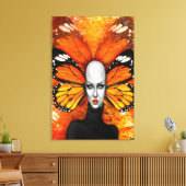 Impression sur toile Femme Papillon (Insitu(Salon))