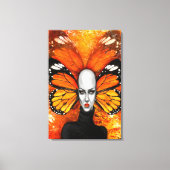 Impression sur toile Femme Papillon (Recto)