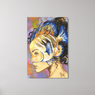 Impression sur toile Femme Poisson
