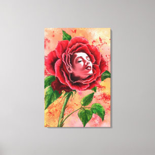 Impression sur toile Femme Rose