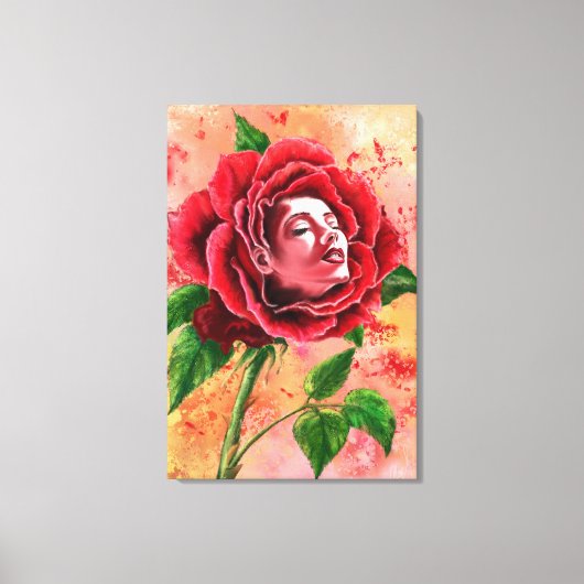 Impression sur toile Femme Rose (Recto)