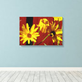 Impression sur toile Fenced Daisy Floral (Insitu (Plancher de Bois))