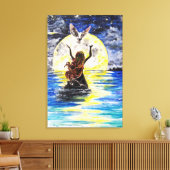 Impression sur toile Fille et Oiseau Liberté - Pei (Insitu(Salon))