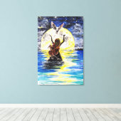 Impression sur toile Fille et Oiseau Liberté - Pei (Insitu (Plancher de Bois))