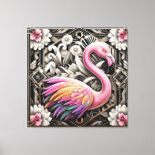 Impression sur toile flamant rose Art déco (Recto)