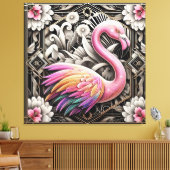 Impression sur toile flamant rose Art déco (Insitu(Salon))