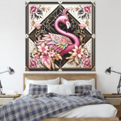 Impression sur toile flamant rose Art déco (Insitu(Chambre))