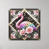 Impression sur toile flamant rose Art déco (Recto)